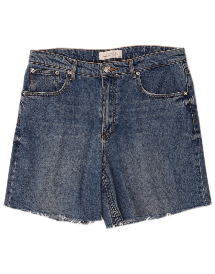 Zara Short en jean pour femme EU 40 Medium W30 Bleu Coton