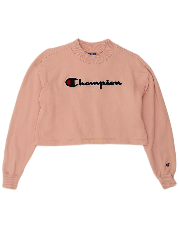 CHAMPION Sweat-shirt court graphique pour femme UK 10 Petit Rose