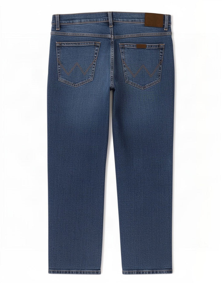 Wrangler Jean droit régulier pour homme W42 L27 en coton bleu