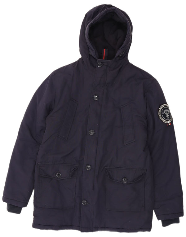 Superdry Veste Parka à Capuche Homme UK 40 Large Bleu Marine Nylon