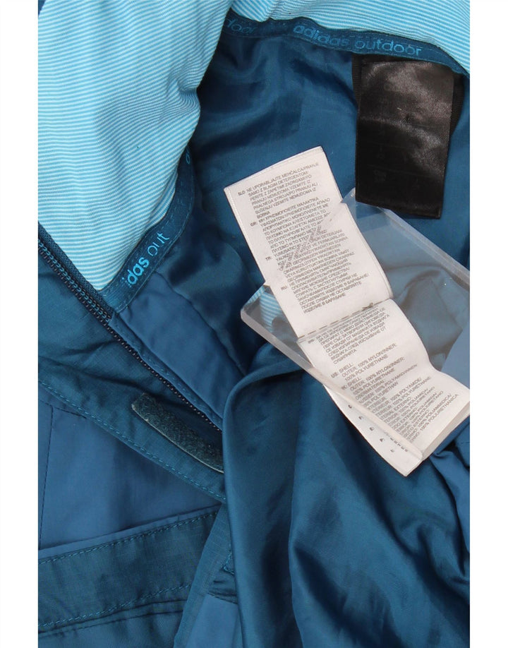 ADIDAS Manteau coupe-vent à capuche Clima Proof pour femme UK 14 Bleu moyen