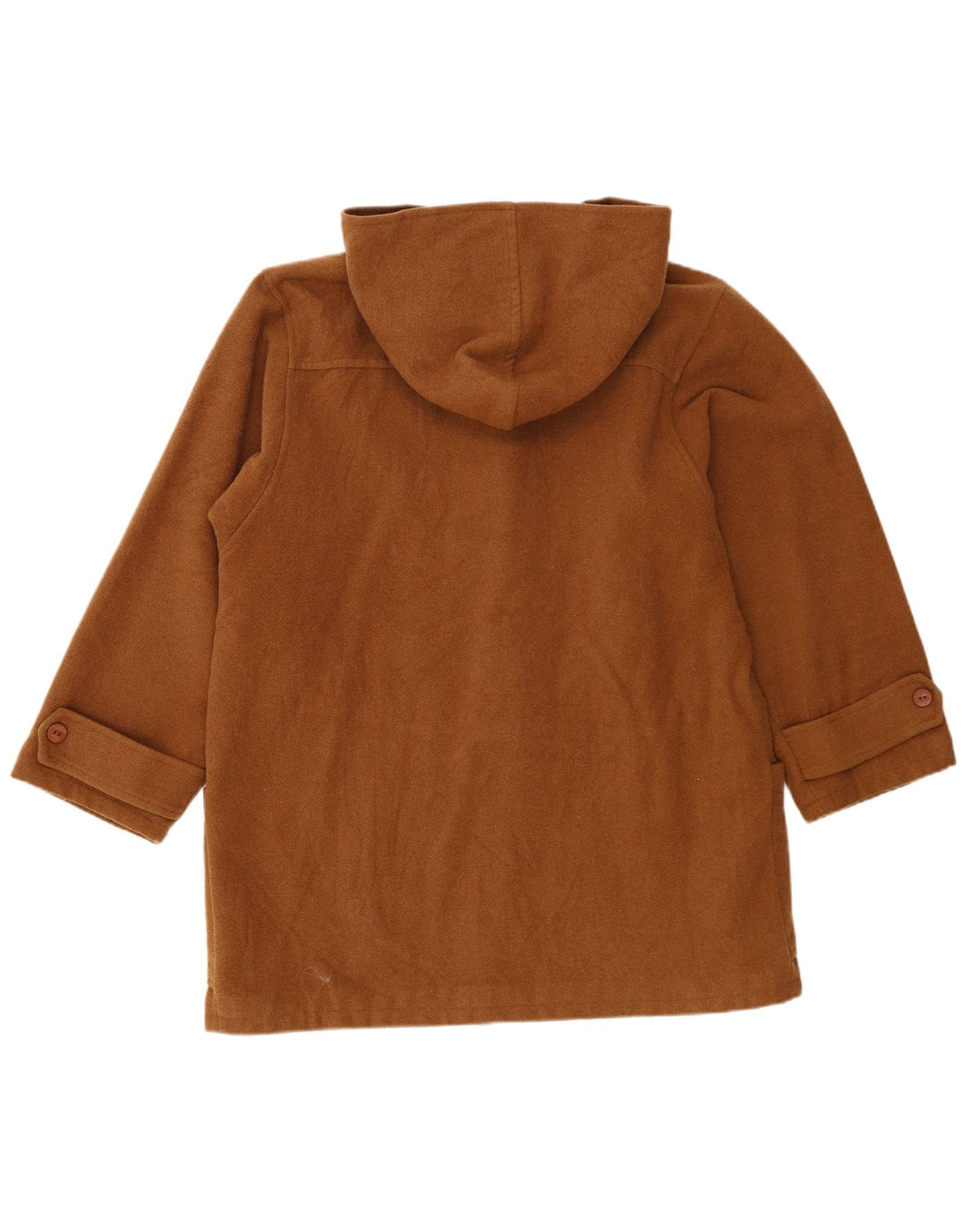 vintage Femmes À Capuchon Duffle Coat UK 14 Grand Brun