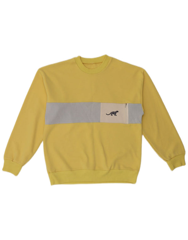 vintage Mens Sweatshirt Jumper Petit Jaune Colorblock