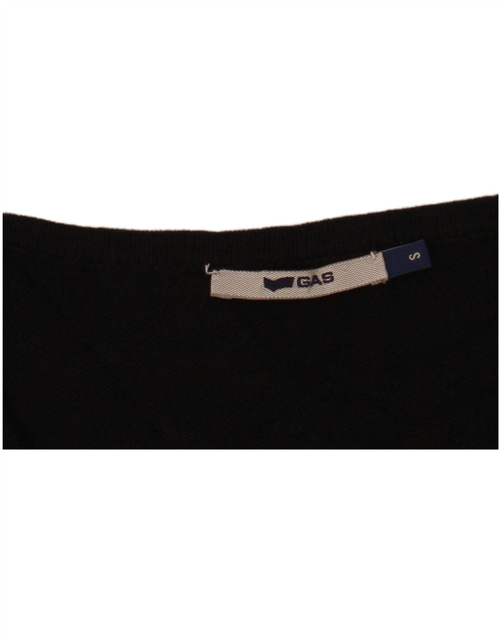 GAS Robe pull à manches courtes et volants sur le devant pour femme UK 10 Petit Noir