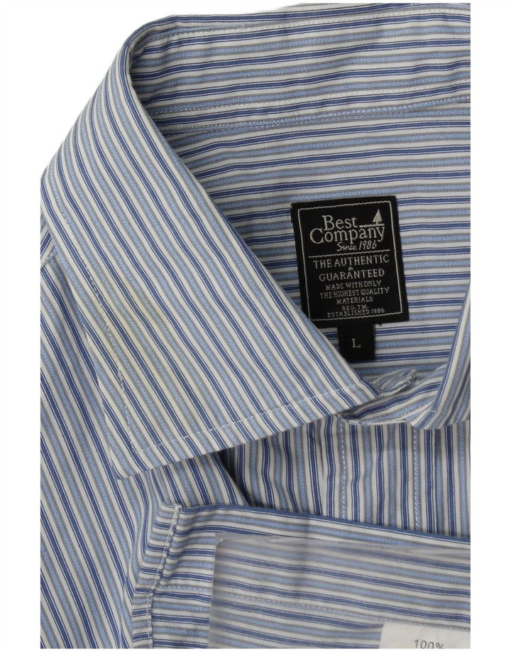 Best Company Chemise Homme Large Bleu Rayé Coton