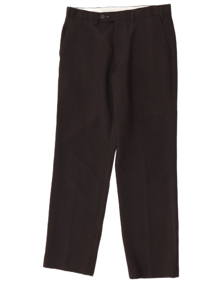 Marks & Spencer Pantalon de costume droit pour homme W32 L31 Noir Polyester