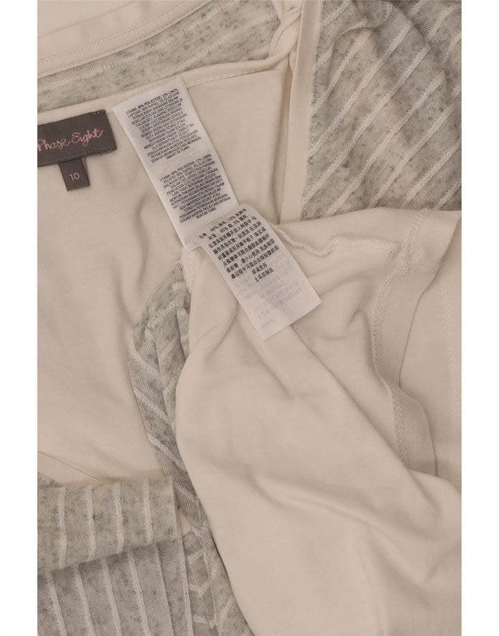 PHASE EIGHT Chemisier coupe ample pour femme UK 10 Petites rayures grises