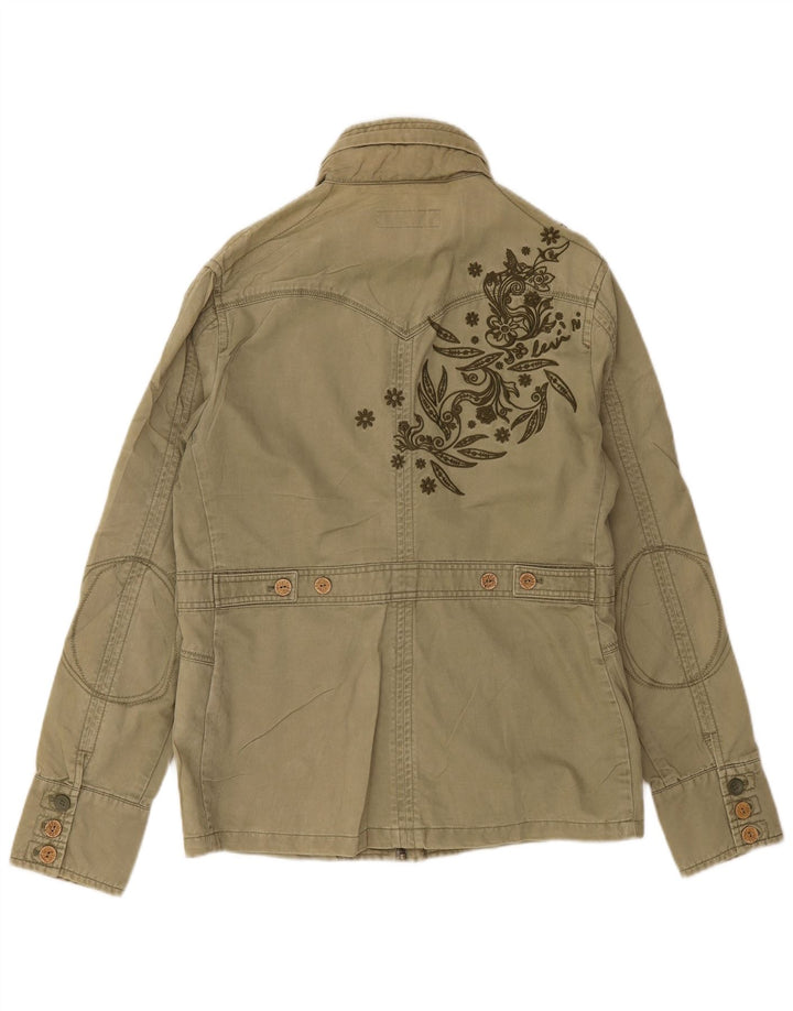 Levi's Veste utilitaire à capuche graphique pour femme UK 16 Large Kaki Coton