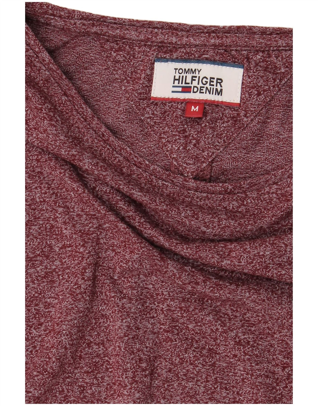 TOMMY HILFIGER Haut à Manches Longues Homme Bordeaux Moyen Moucheté