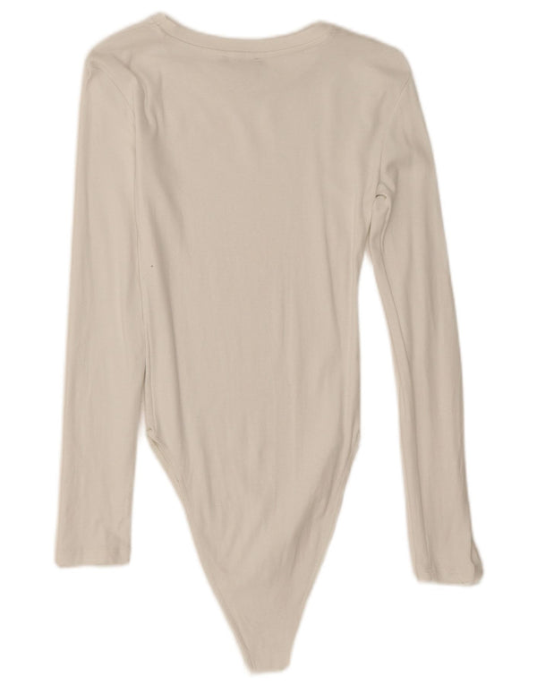 Zara Body à manches longues pour femme UK 8 Small Blanc cassé