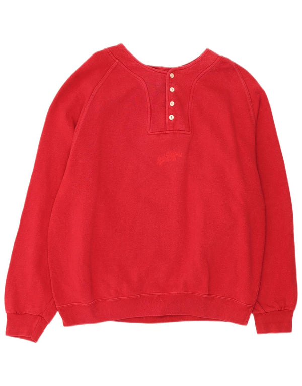 Levi's Sweat-shirt surdimensionné à col boutonné pour femme UK 16 Large Rouge