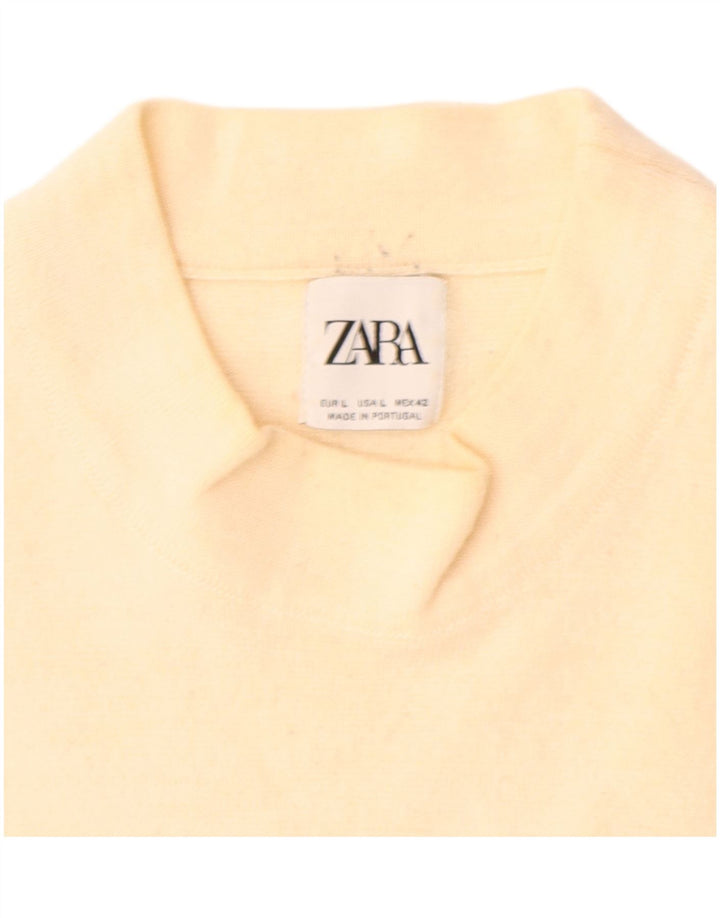 Zara Pull à col ras du cou pour homme, grand, en acrylique beige