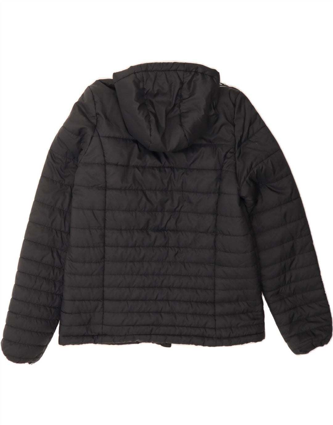 KAPPA Womens Hooded Padded Jacket UK 12 Medium Black Polyester Vintage Kappa and Second-Hand Kappa from Messina Hembry 