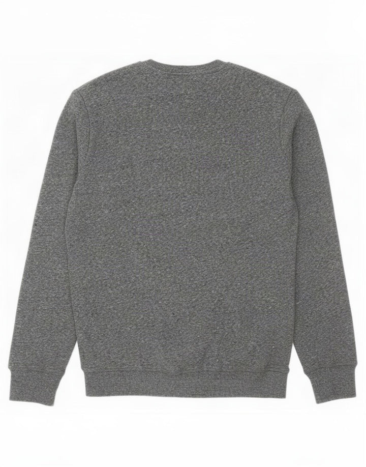 Superdry Homme Sweatshirt Jumper Large Gris Moucheté Coton
