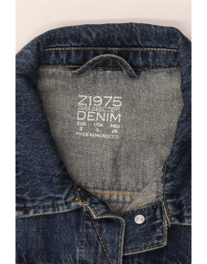 Zara Veste en jean pour femme UK 10 Petit coton bleu