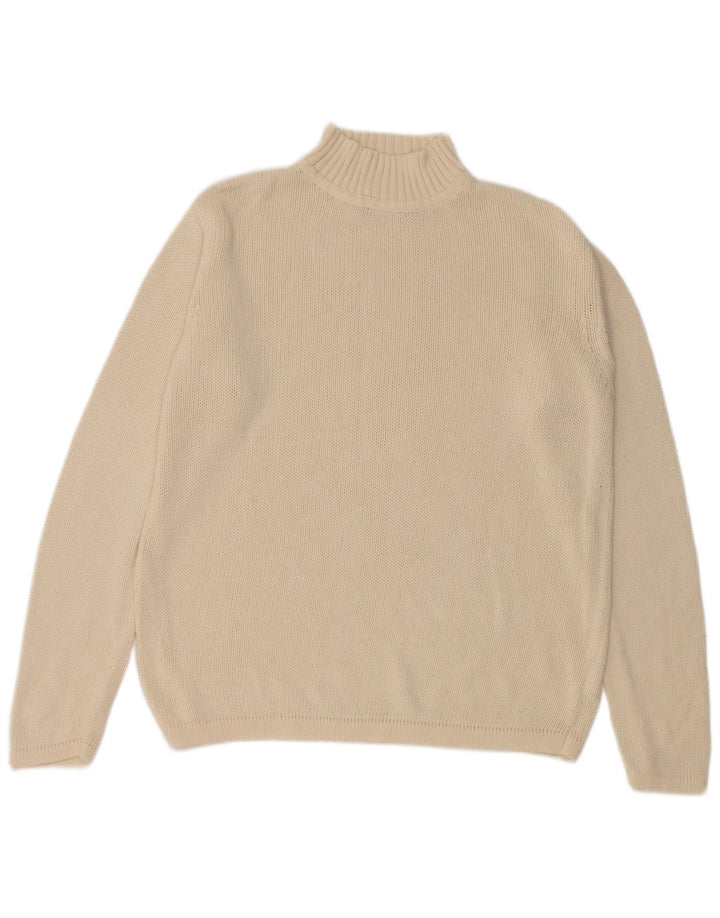 Eddie Bauer Pull à col roulé pour homme en coton blanc cassé moyen