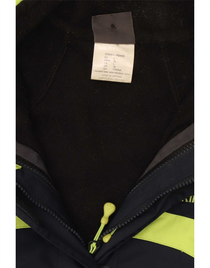 Jack Wolfskin Veste coupe-vent pour femme UK 16 Large Bleu marine Colourblock