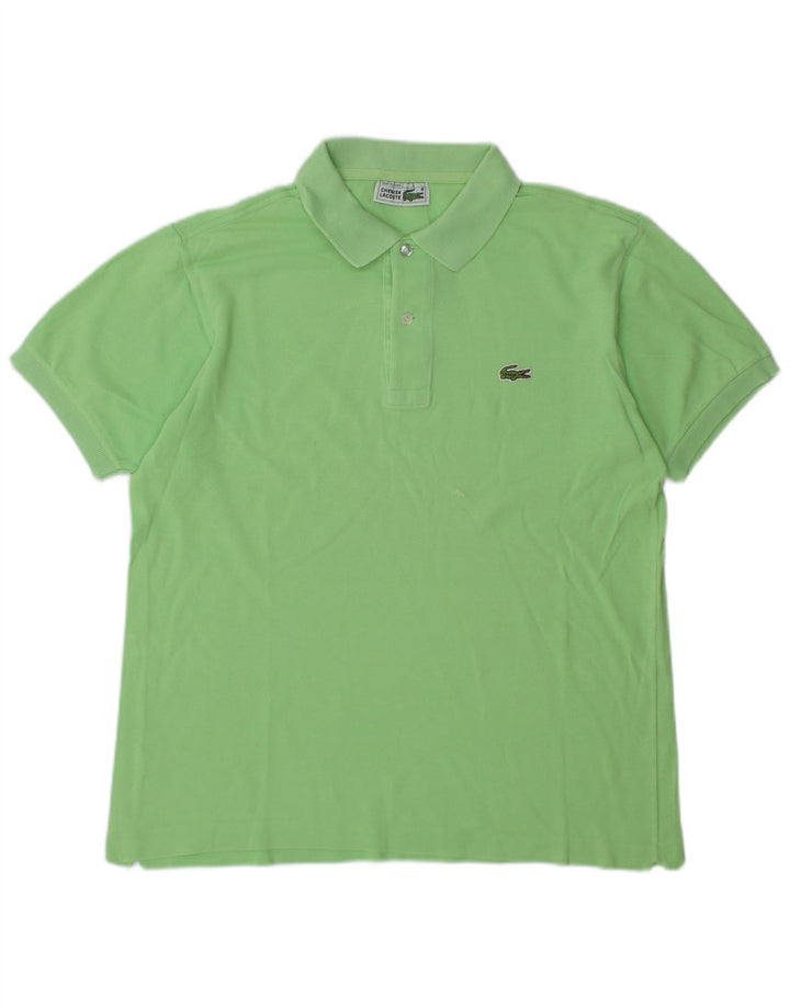 LACOSTE Mens Polo Shirt Size 3 Small Green Cotton