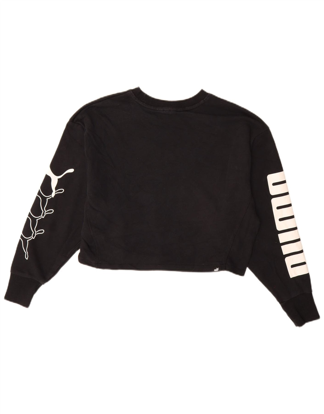 PUMA Sweat-shirt court surdimensionné pour femme UK 10 Petit Noir