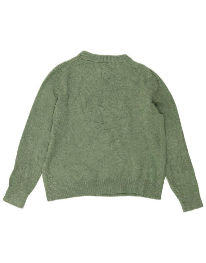 Marks & Spencer Pull à col rond pour femme UK 10 Petit Vert Polyester