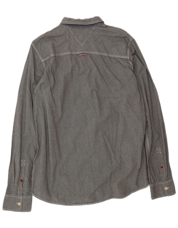 Tommy Hilfiger Chemise Homme XL Gris Pied-de-Poule Coton
