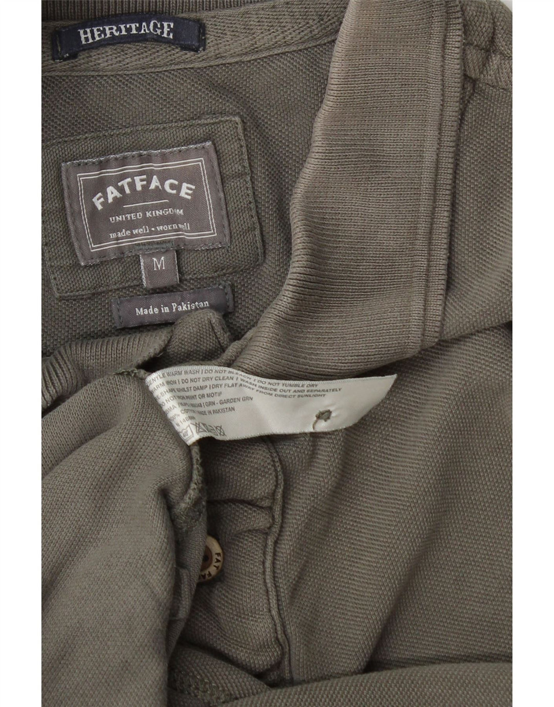 Fat Face Polo Heritage Homme Gris Moyen Coton