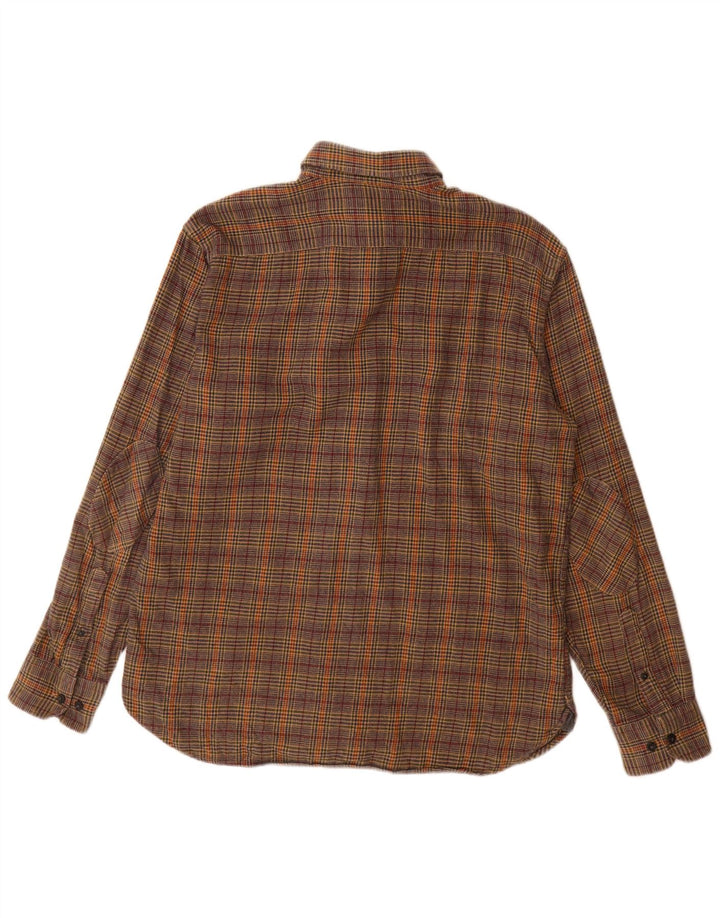 Marks & Spencer Chemise en flanelle Blue Harbour pour hommes, grand motif pied-de-poule marron