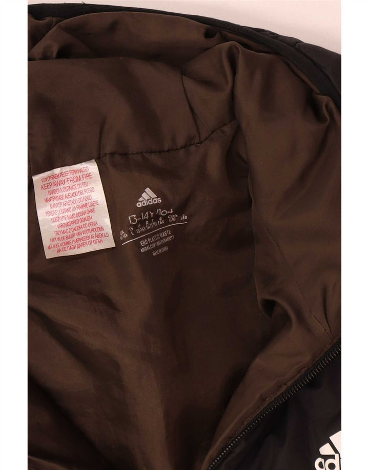 Adidas Veste matelassée à capuche pour garçon 13-14 ans Kaki Colourblock Polyester