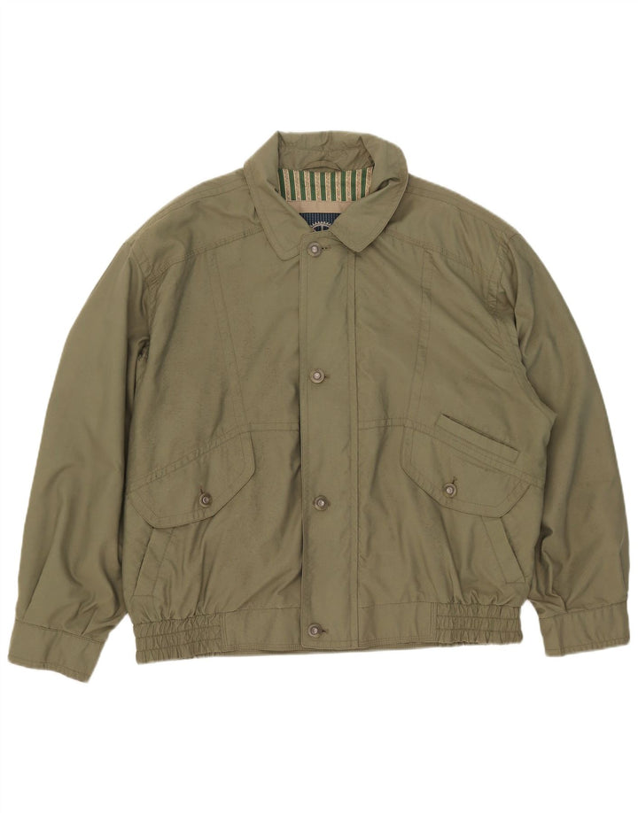 vintage Mens Bomber Jacket UK 42 XL Microfibres vertes