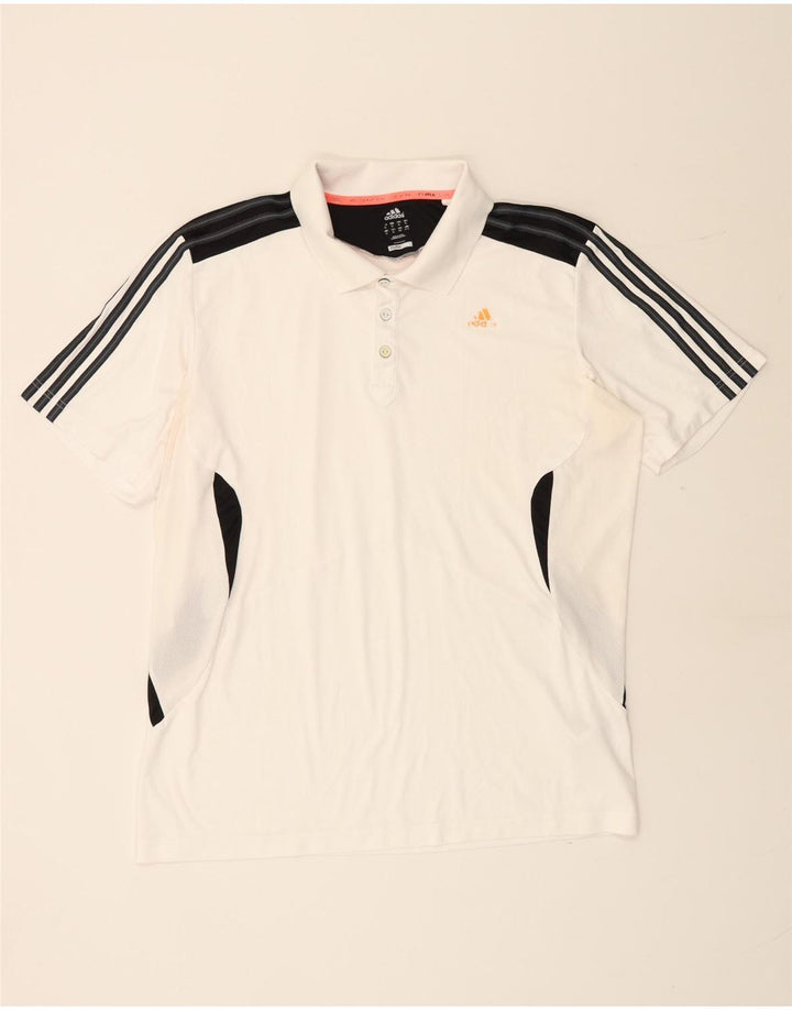 ADIDAS Polo Climacool XL Homme Blanc Colorblock Polyester