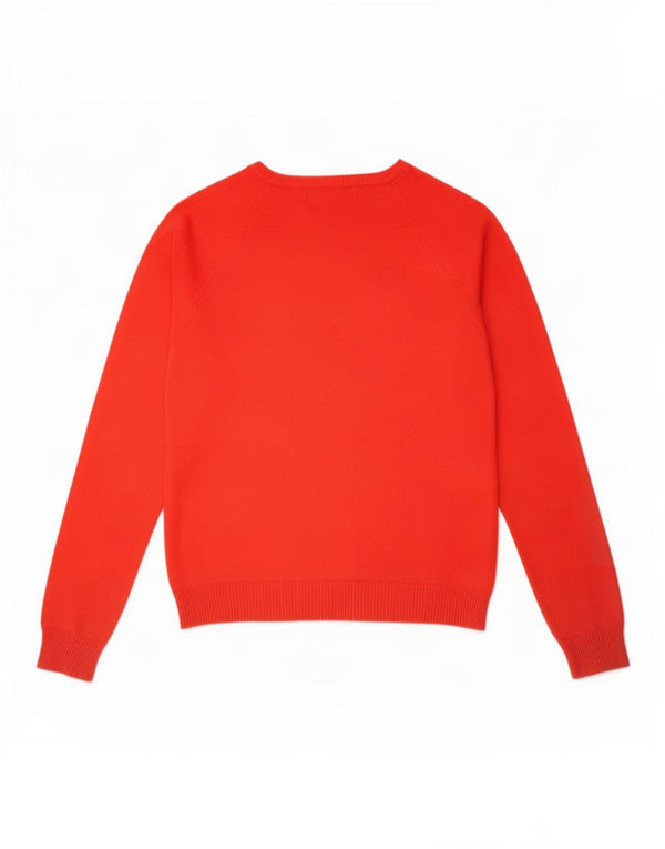Zara Pull col en V pour femme UK 14 Grand coton rouge