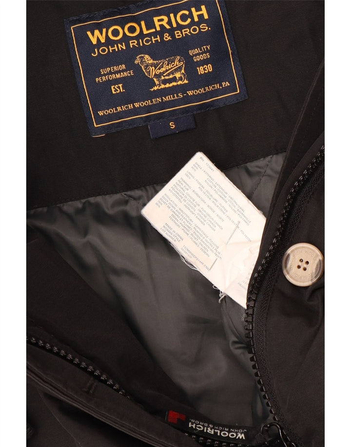 Woolrich Manteau rembourré à capuche pour femme UK 10 Small Noir Coton