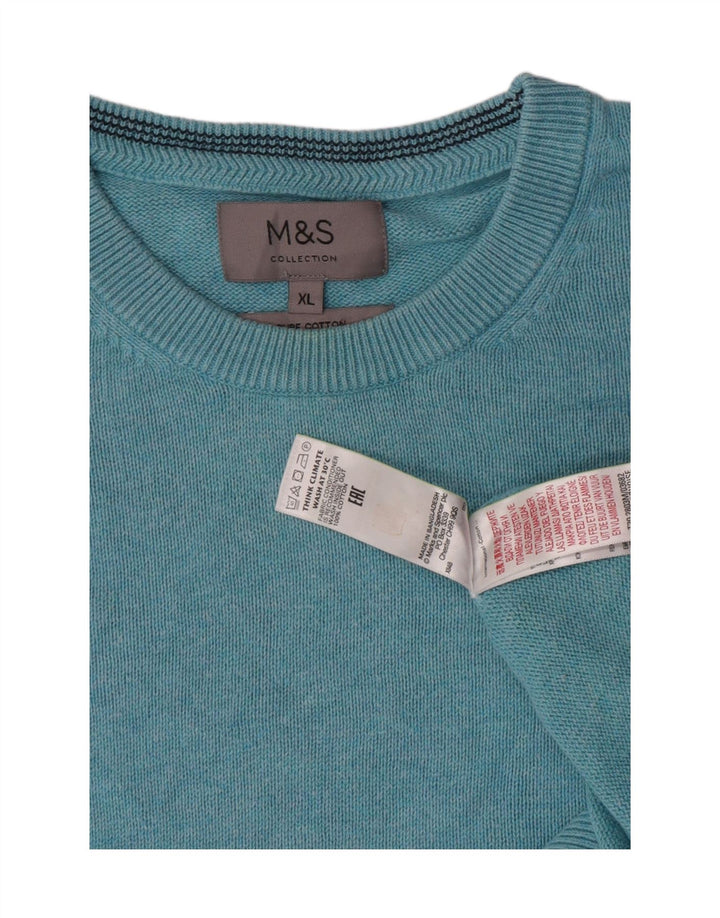 Marks & Spencer Pull à col rond pour homme XL en coton bleu