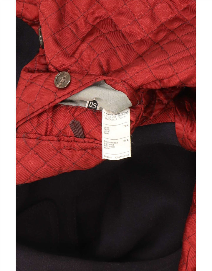RED'S Manteau Double Boutonnage Homme IT 50 Large Bleu Marine Laine