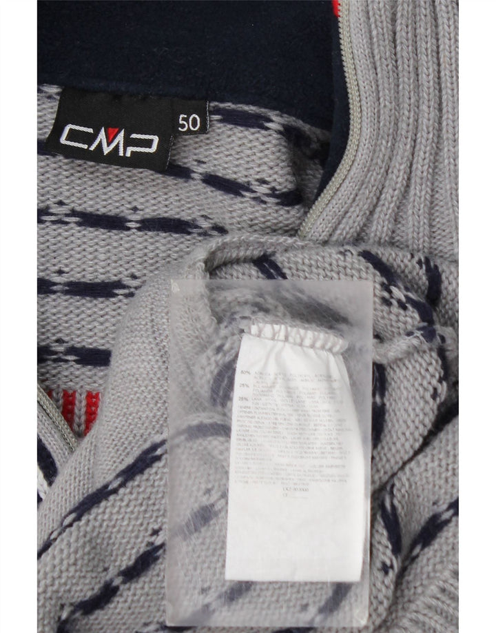CMP Cardigan entièrement zippé pour homme IT 50 Gris moyen Fair Isle Acrylique