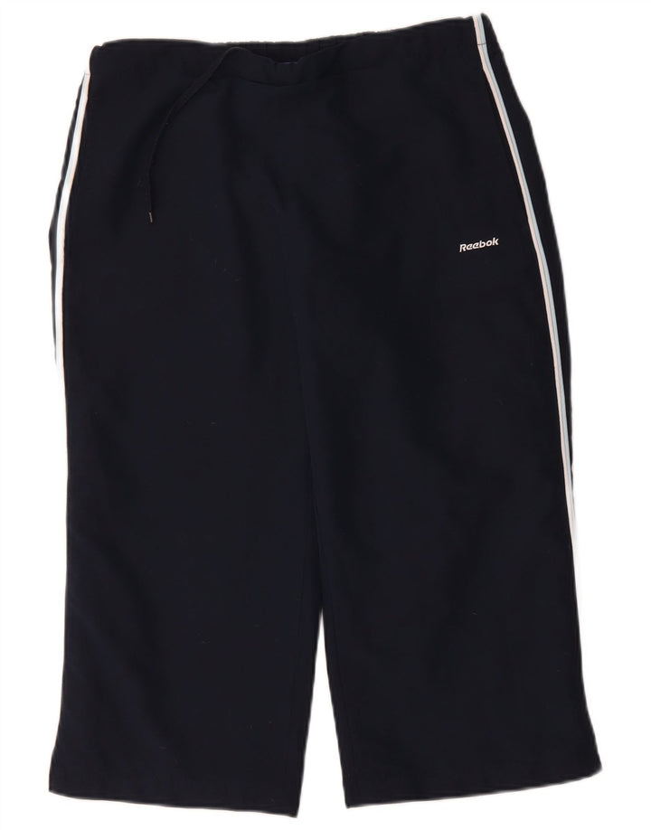Reebok Pantalon de Survêtement Capri Femme UK 12 Bleu Marine Moyen Polyester