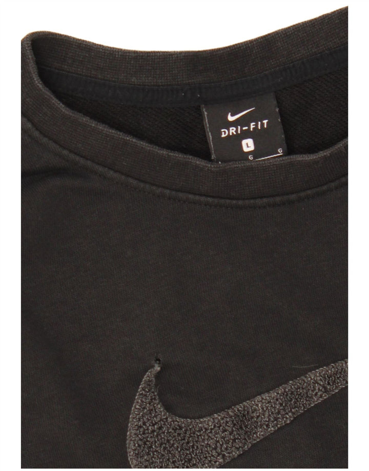 Nike Femme Crop Graphic Sweat-shirt surdimensionné UK 16 Grand Noir