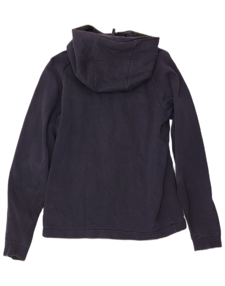 NIKE Pull à capuche zippé pour femme UK 10 Petit coton bleu marine