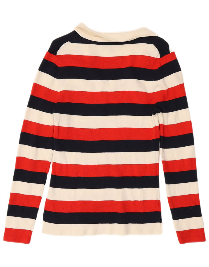 TOMMY HILFIGER Womens Polo Neck Jumper Sweater UK 12 Medium Multicoloured Vintage Tommy Hilfiger and Second-Hand Tommy Hilfiger from Messina Hembry 