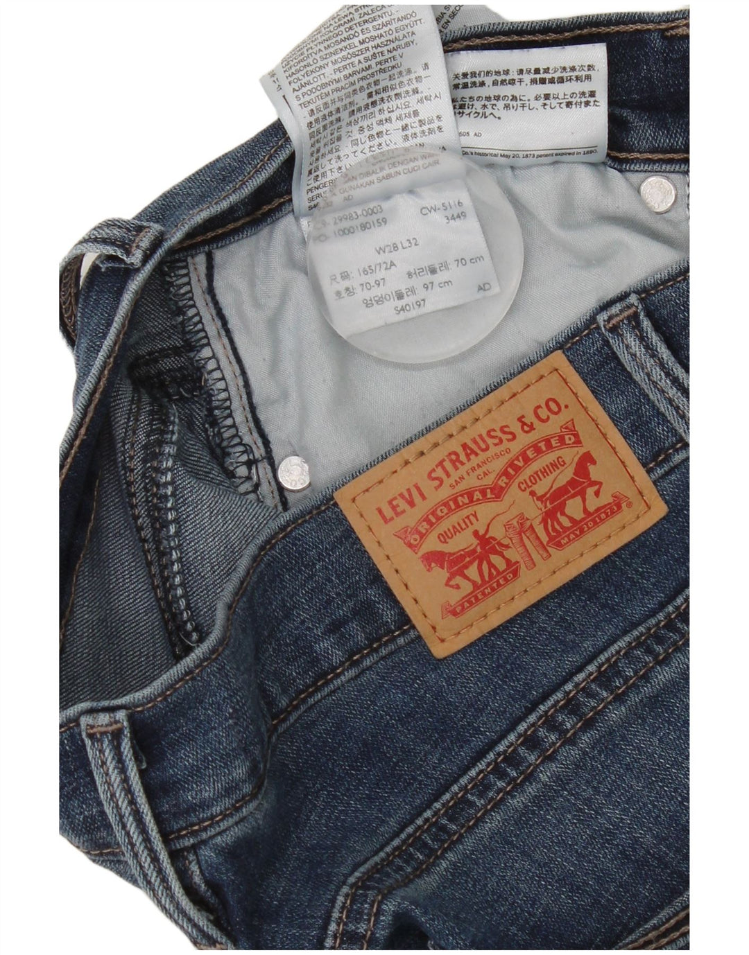 Levi's Jean Slim Amincissant W28 L28 Femme Bleu Marine Coton