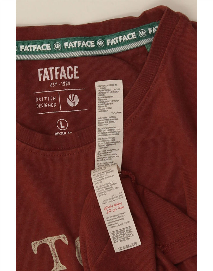 FAT FACE T-shirt graphique coupe classique pour hommes, grand rouge, en coton