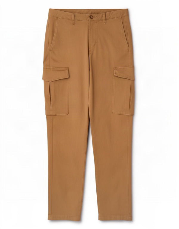 Zara Pantalon cargo slim pour homme EU 38 Small W30 L27 Coton beige