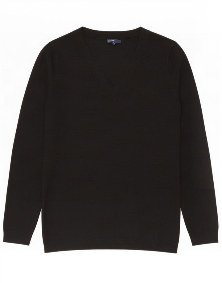 Gap Pull col en V pour femme UK 44 Large Noir Polyester