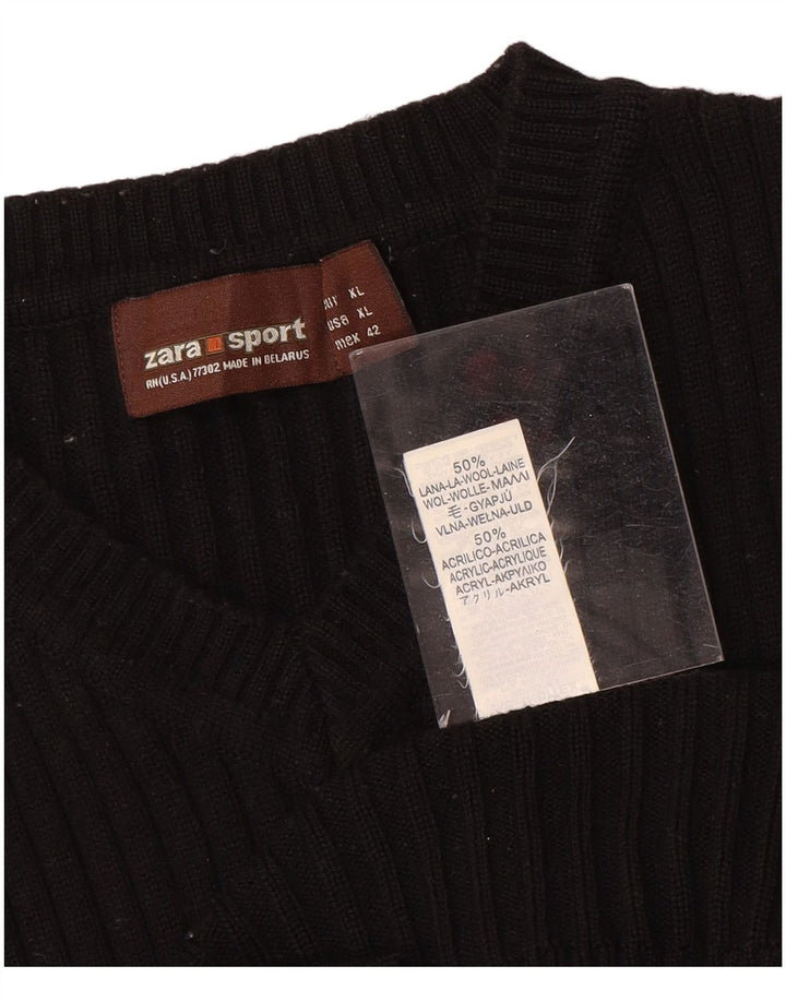 Zara Femme Débardeur UK 18 XL Laine Noir