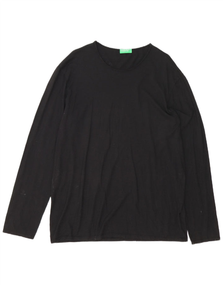 Benetton Haut Homme Manches Longues Large Noir Coton