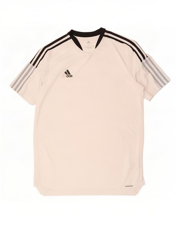Adidas Hommes Aeroready T-Shirt Haut Large Blanc Colorblock Polyester