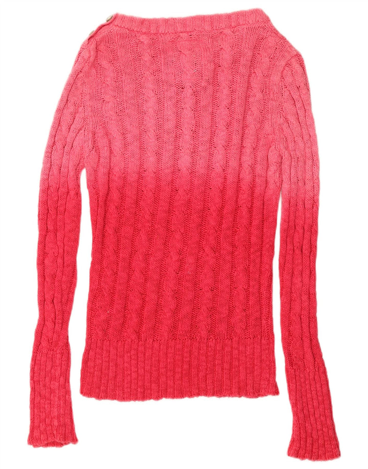 Superdry Pull ras du cou pour femme UK 6 XS en coton color block rose