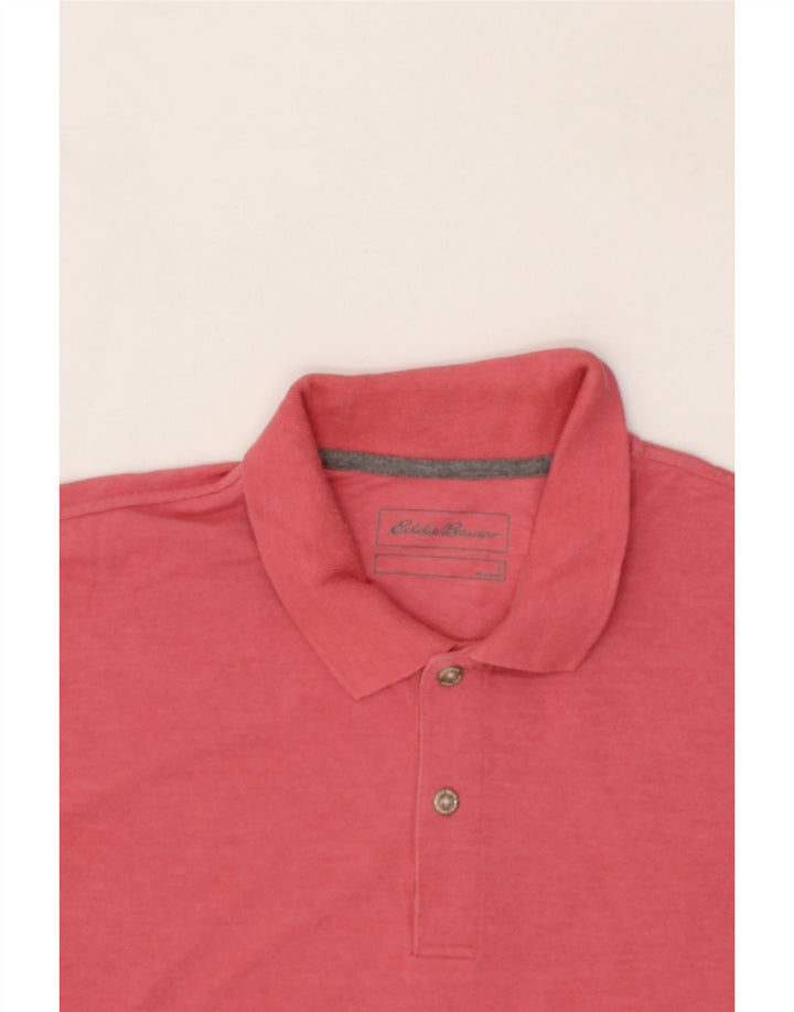 EDDIE BAUER Mens Polo Shirt Large Pink Cotton Vintage Eddie Bauer and Second-Hand Eddie Bauer from Messina Hembry 