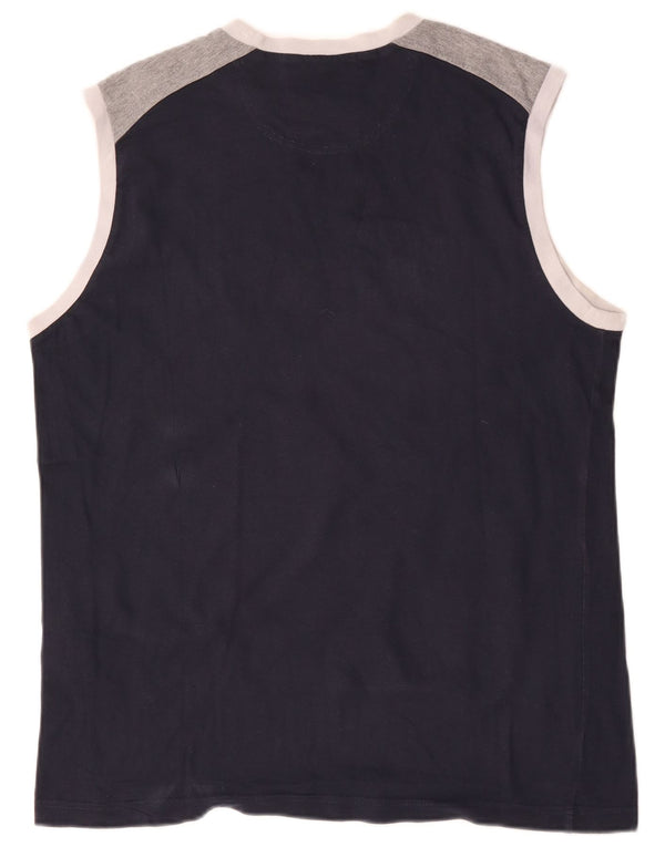 Champion Débardeur Graphique Femme UK 20 2XL Bleu Marine Colorblock Coton