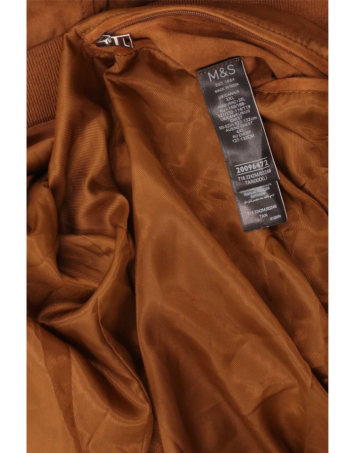 Marks & Spencer Veste bomber en daim pour homme UK 46 3XL Cuir marron